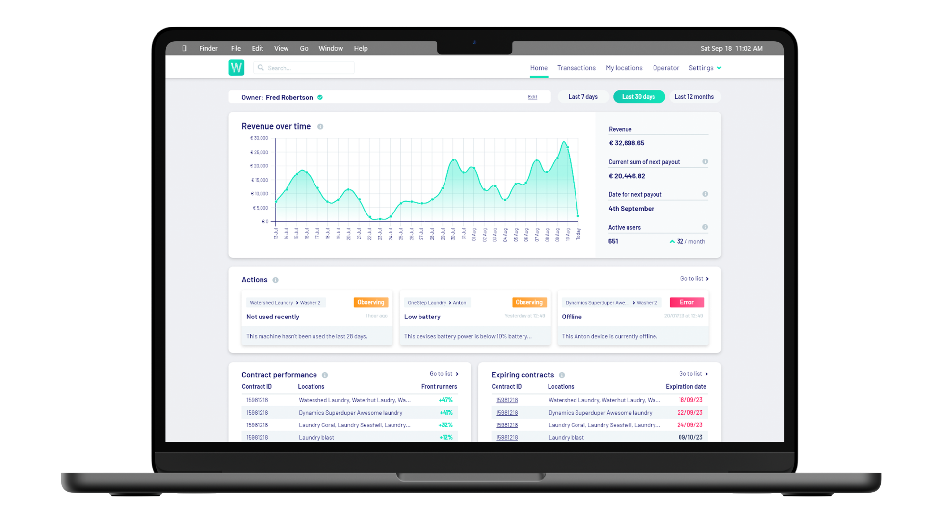 PAYSTAR Air Dashboard