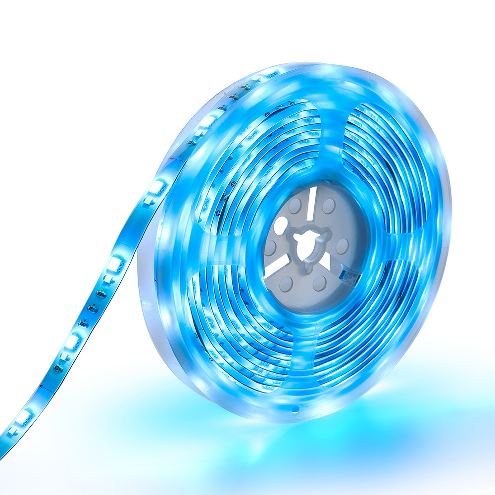 KnockautX LED-Lichtband RGBCW 12V | 5m KnockautX LED White & Full Color Strip Stripe Light Hue Leuchte Glühbirne Smart Voll Farbe Smart Home Gebäudeautomation App Steuerung Brelag Schweiz AG Smarte Beleuchtung