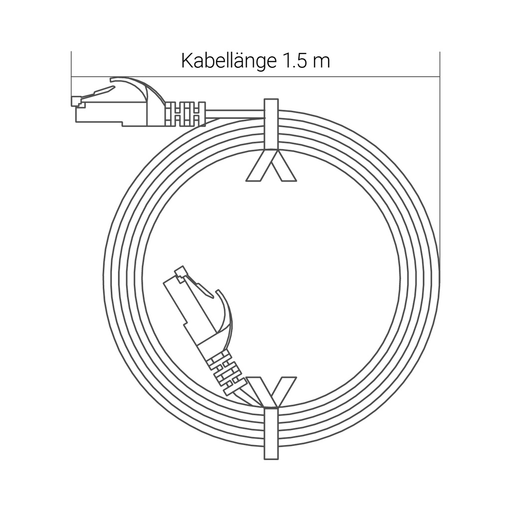 KnockautX Netzwerkkabel Kat.7 RJ45 Flach 1.5m