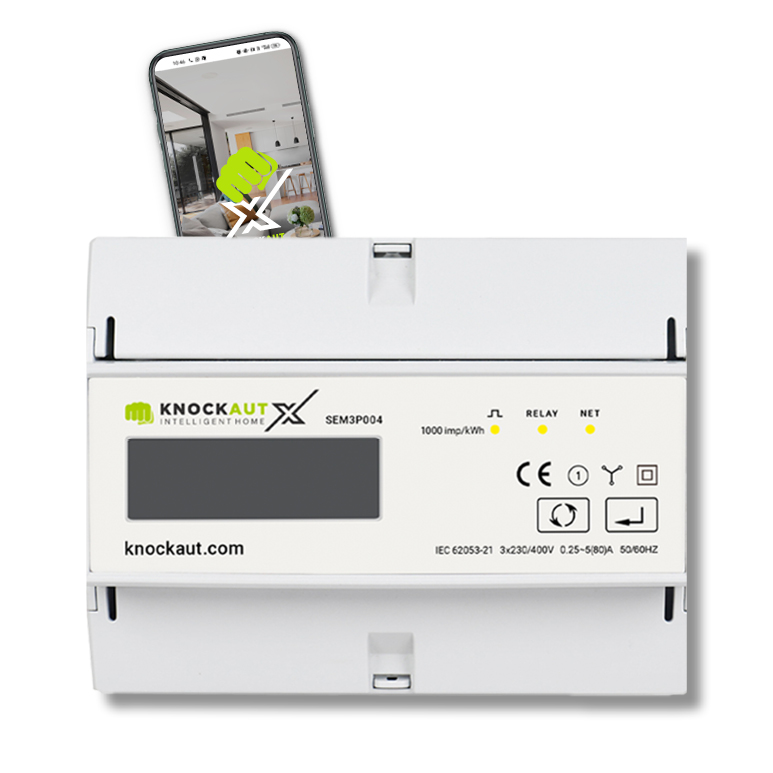 KnockautX Energiezähler 3-Phasig/80A Smart Meter Smart Home Gebäudeautomation