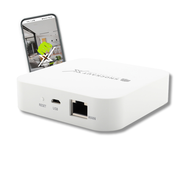 KnockautX Master Gateway TWO (LAN/WLAN) Smart Home Funksteuerung Gebäudeautomation App Steuerung Brelag Schweiz AG Bridge Zentrale