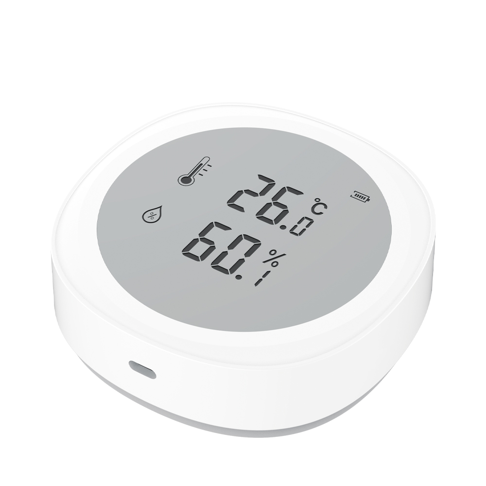 KnockautX Temperatur-/Feuchtigkeitssensor LCD Display Smart Home Gebäudeautomation App Steuerung Luftqualität Heizung Lüftung Funk Batterie Kabellos Plug and Play