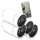 KnockautX Welcome Package Heizkörper-Thermostat Intelligente Heizung, Heizkosten sparen Energie sparen smarte Heizung smart Heizen fernsteuern regeln App Steuerung plug and play Steuergerät Bodenheizung Fussbodenheizung Display LCD Radiator Stellventil