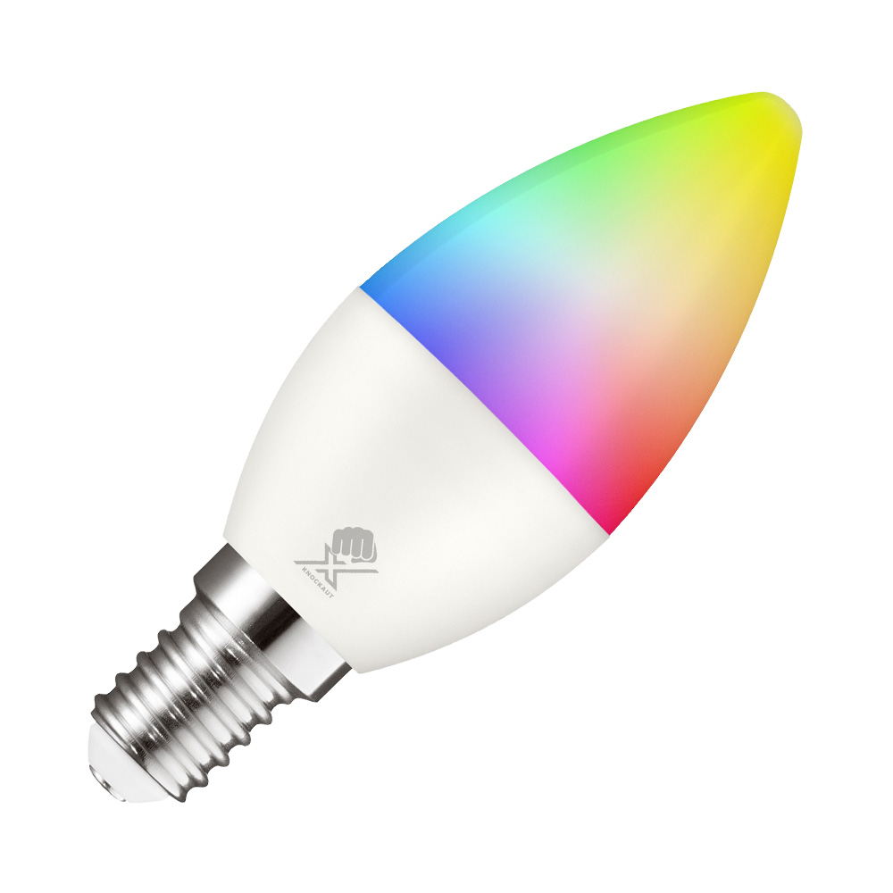 KnockautX LED White & Full Color E14 6W Leuchte Glühbirne Smart Voll Farbe Samrt Home Gebäudeautomation App Steuerung Brelag Schweiz AG